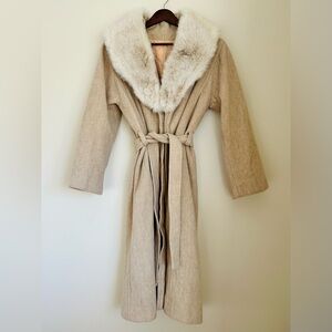 VINTAGE 70s Union Label Belted Wool Coat